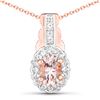 Image 4 : Plated 14KT Rose Gold 1.98ctw Morganite and White Topaz Jewelry Set