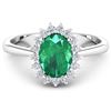 Image 1 : 14KT White Gold 1.53ct Zambian Emerald and Diamond Ring