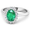 Image 3 : 14KT White Gold 1.53ct Zambian Emerald and Diamond Ring