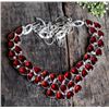 Image 1 : Beautiful 288 Ct Lab Created Red Ruby Necklace