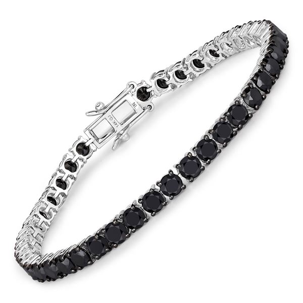 14KT White Gold 10.81ctw Black Diamond Bracelet
