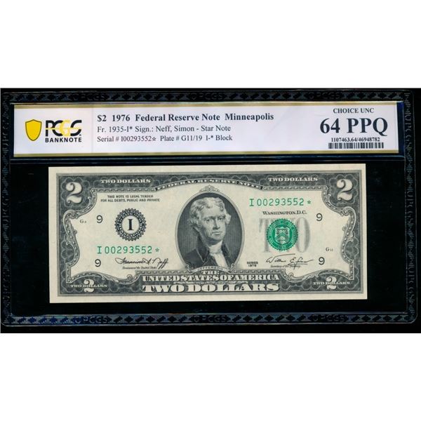 1976 $2 STAR Minneapolis FRN PCGS 64PPQ