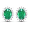 Image 1 : 14KT White Gold 2.00ctw Emerald and Diamond Earrings