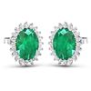 Image 4 : 14KT White Gold 2.00ctw Emerald and Diamond Earrings