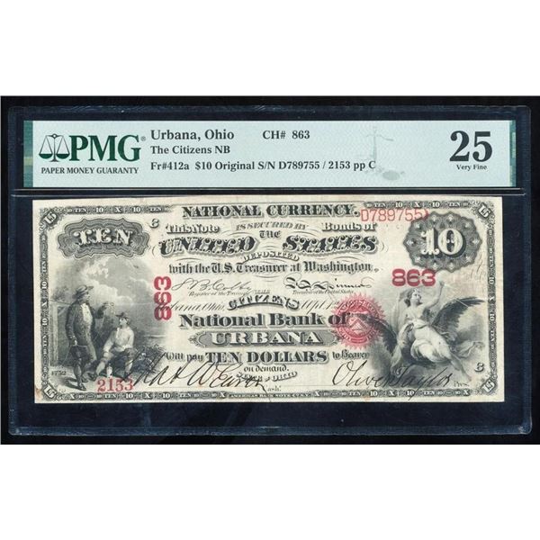 Original Series $10 Urbana OH National PMG 25
