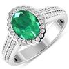 Image 1 : 14KT White Gold 1.53ct Zambian Emerald and Diamond Ring