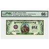 Image 1 : 2014 $1 Splash Mountain Disney Dollar PMG 66EPQ