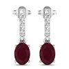 Image 1 : 14KT White Gold 1.7ctw Ruby and Diamond Earrings