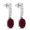 Image 3 : 14KT White Gold 1.7ctw Ruby and Diamond Earrings