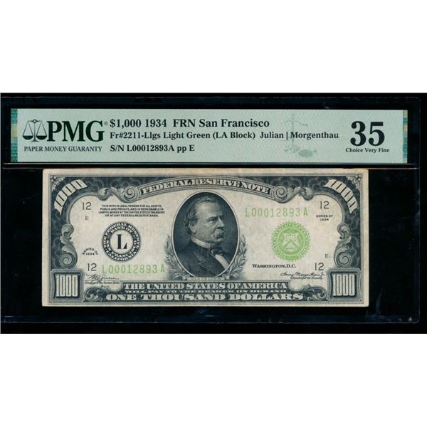 1934 $1000 San Francisco FRN PMG 35