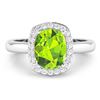 Image 1 : 14KT White Gold 2ctw Peridot and Diamond Ring