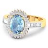 Image 2 : 14KT Yellow Gold 1.28ctw Aquamarine and Diamond Ring