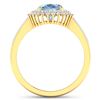 Image 4 : 14KT Yellow Gold 1.28ctw Aquamarine and Diamond Ring