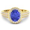 Image 2 : 14KT Yellow Gold 1.41ct Tanzanite and Diamond Ring