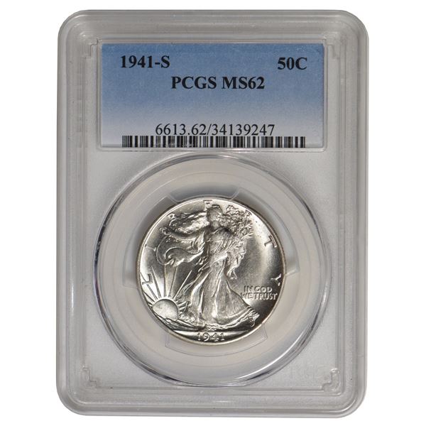 1941-S Walking Liberty Half Dollar PCGS MS62