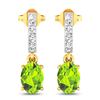 Image 1 : 14KT Yellow Gold 1.26ctw Peridot Topaz and Diamond Earrings