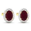 Image 3 : 14KT Yellow Gold 1.7ctw Ruby and Diamond Earrings