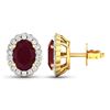 Image 4 : 14KT Yellow Gold 1.7ctw Ruby and Diamond Earrings