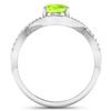 Image 4 : 14KT White Gold 1.05ctw Peridot and Diamond Ring