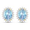 Image 1 : 14KT Yellow Gold 1.92ctw Aquamarine and Diamond Earrings