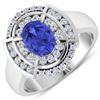 Image 1 : 14KT White Gold 1.09ct Tanzanite and Diamond Ring