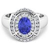 Image 2 : 14KT White Gold 1.09ct Tanzanite and Diamond Ring