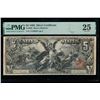 Image 1 : 1896 $5 Educational Silver Certificate PMG 25