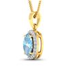Image 2 : 14KT Yellow Gold 1.4ctw Aquamarine and Diamond Pendant