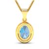 Image 3 : 14KT Yellow Gold 1.4ctw Aquamarine and Diamond Pendant