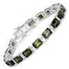 Image 1 : 14KT White Gold 19.04ctw Green Tourmaline and Diamond Bracelet