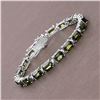 Image 4 : 14KT White Gold 19.04ctw Green Tourmaline and Diamond Bracelet