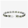 Image 5 : 14KT White Gold 19.04ctw Green Tourmaline and Diamond Bracelet