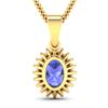 Image 3 : 14KT Yellow Gold 1.15ctw Tanzanite and Diamond Pendant