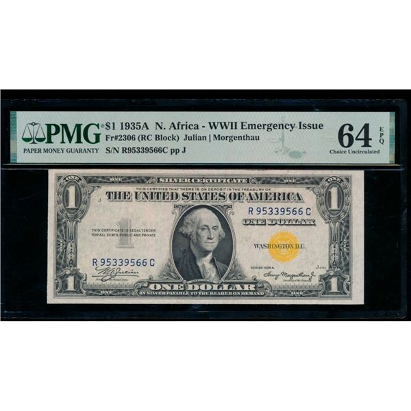1935A $1 N Africa Silver Certificate PMG 64EPQ