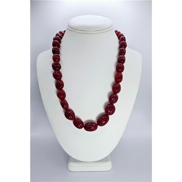 Beautiful Large 532 Ctw Mined From The Earth Natural Ruby Necklace