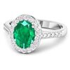 Image 2 : 14KT White Gold 1.53ctw Zambian Emerald and Diamond Ring