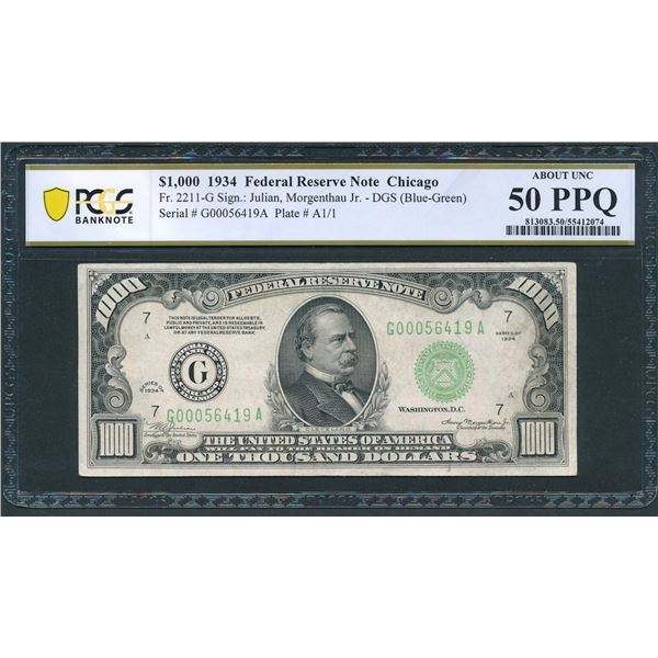 1934 $1000 Chicago FRN PCGS 50PPQ