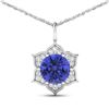 Image 1 : 14KT White Gold 2.02ctw Tanzanite and Diamond Pendant