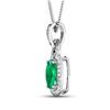 Image 3 : 14KT White Gold 1.74ctw Zambian Emerald and Diamond Pendant