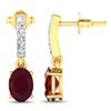 Image 4 : 14KT Yellow Gold 1.7ctw Ruby and Diamond Earrings