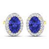 Image 2 : 14KT Yellow Gold 1.24ctw Tanzanite and Diamond Earrings