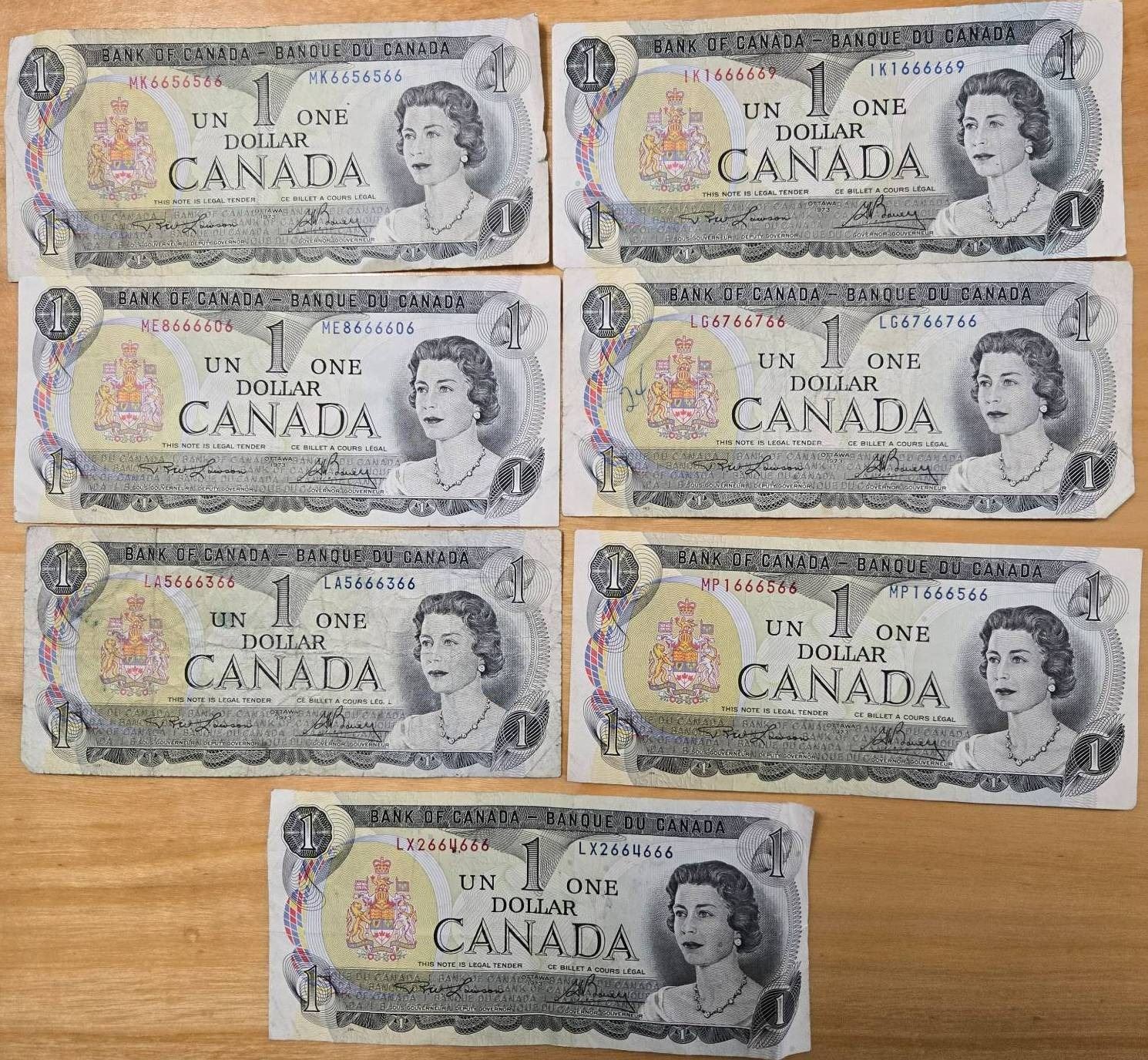 1973 fancy serial number notes