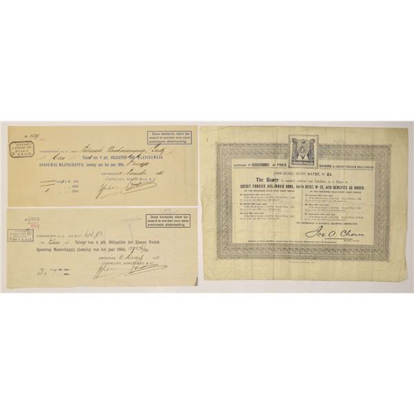 Netherlands. Credit Foncier and Railway Receipts, 1894 to 1904.