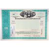 Image 1 : BankAmerica Corp., 1987 Odd Shrs Specimen Stock Cert., VF-XF SC-USBN Teal