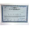 Image 1 : Hutton Telephone Trust, 1988 Odd Units Tax Free Exchange Specimen Cert XF -Blue