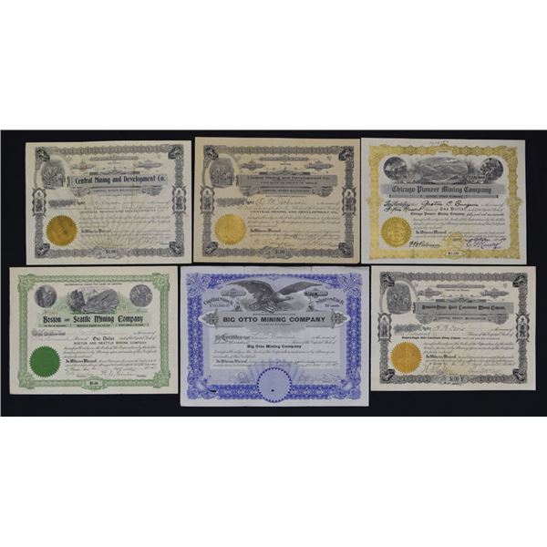 AZ. Arizona Mining Stock Certificate Collection, 1903 to 1917.