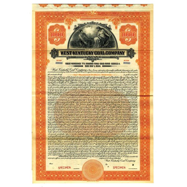 KY. West Kentucky Coal Co., 1924 Specimen Bond