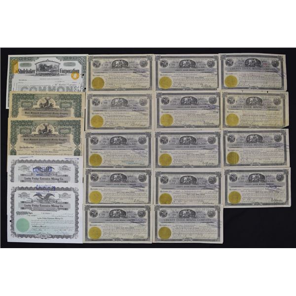 Mining and Automotive Collection of I/U and I/C Stock Certificates, 1927 to 1987.