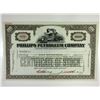 Image 1 : Phillips Petroleum Co 1920-30s Specimen 100 Shrs Stock Certificate XF ABN Olive