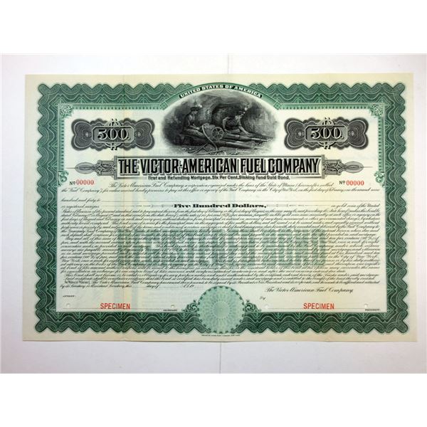 ME. Victor-American Fuel Co., ca.1910-1930 Specimen Registered Bond XF ABN
